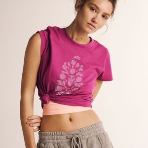 Free People FP Movement Game Time Logo Tee NWT SZ M